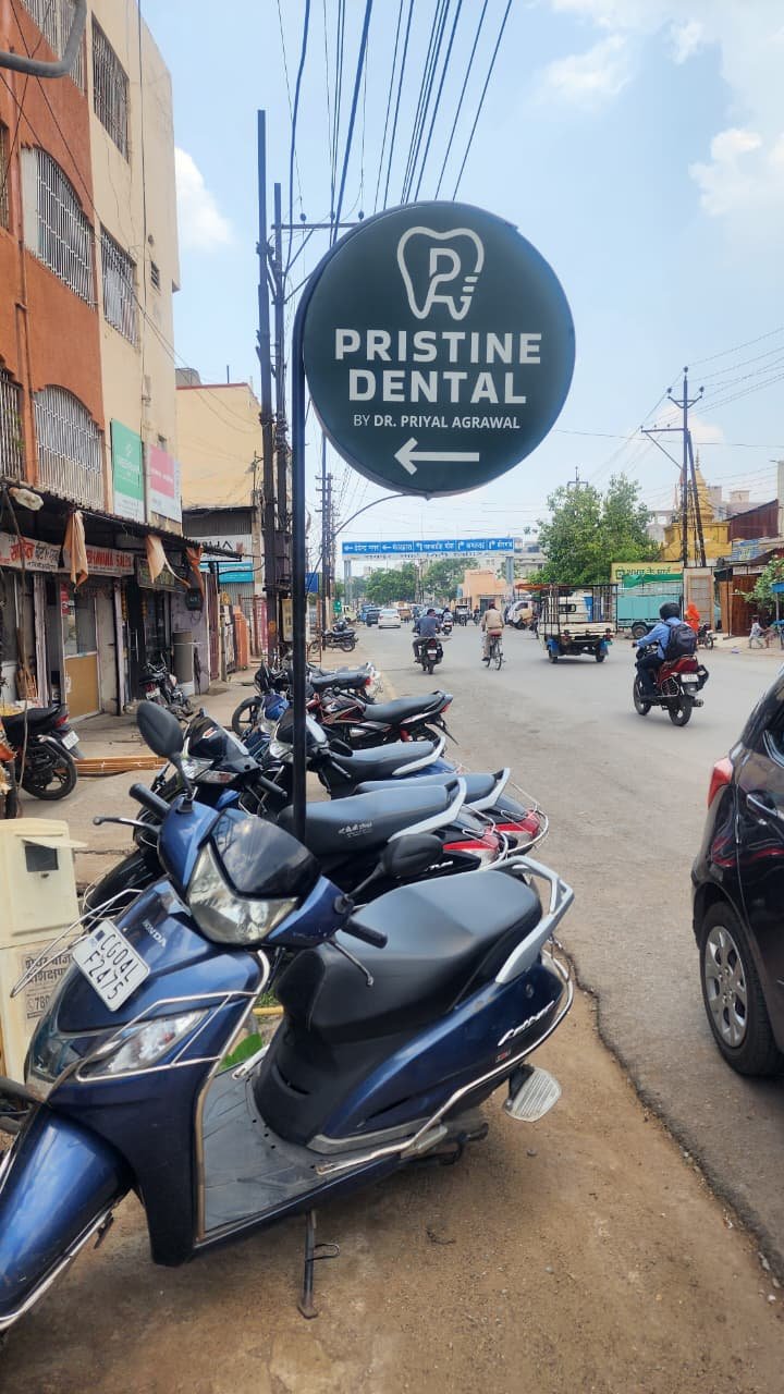 Pristine Dental clinic exterior and entrance in Raipur