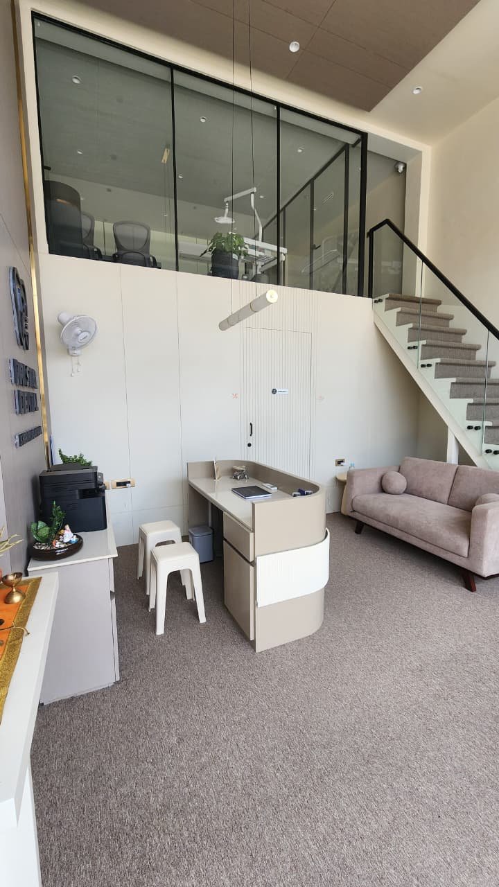 Reception area at Pristine Dental in Raipur