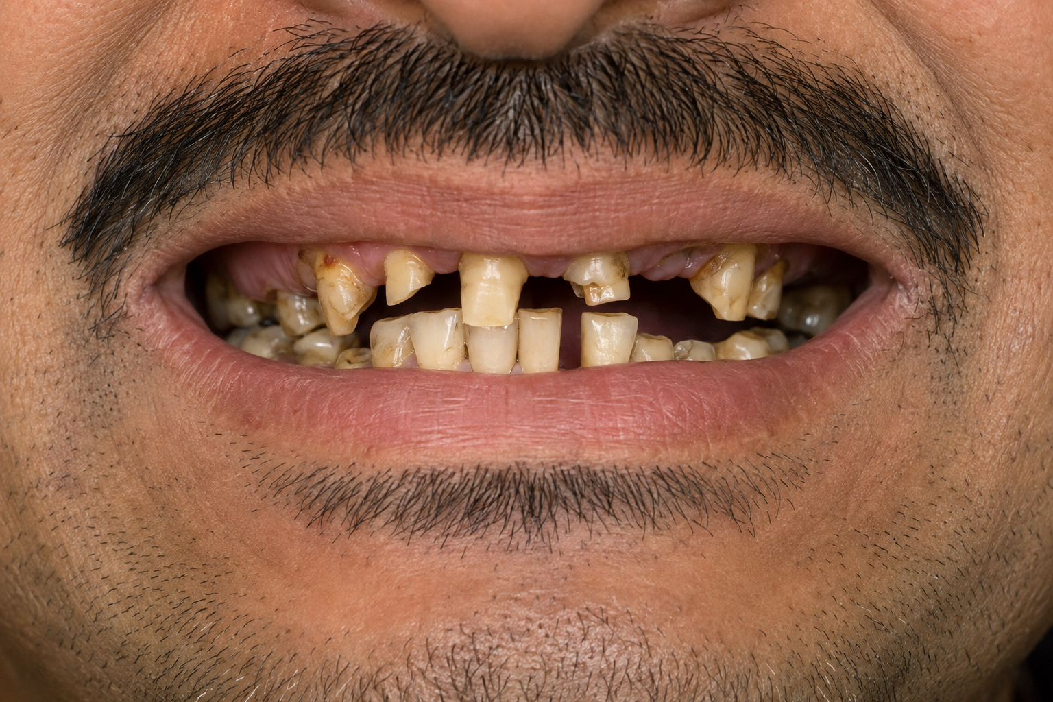 Smile condition before dental treatment